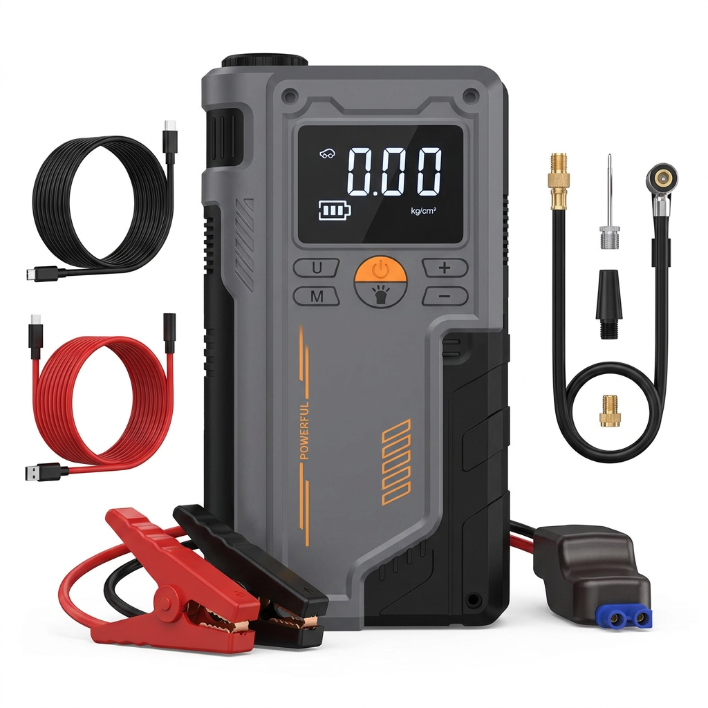 Jump Starter Tyre Inflator Power Bank 3 in 1 JumPair | Forjato
