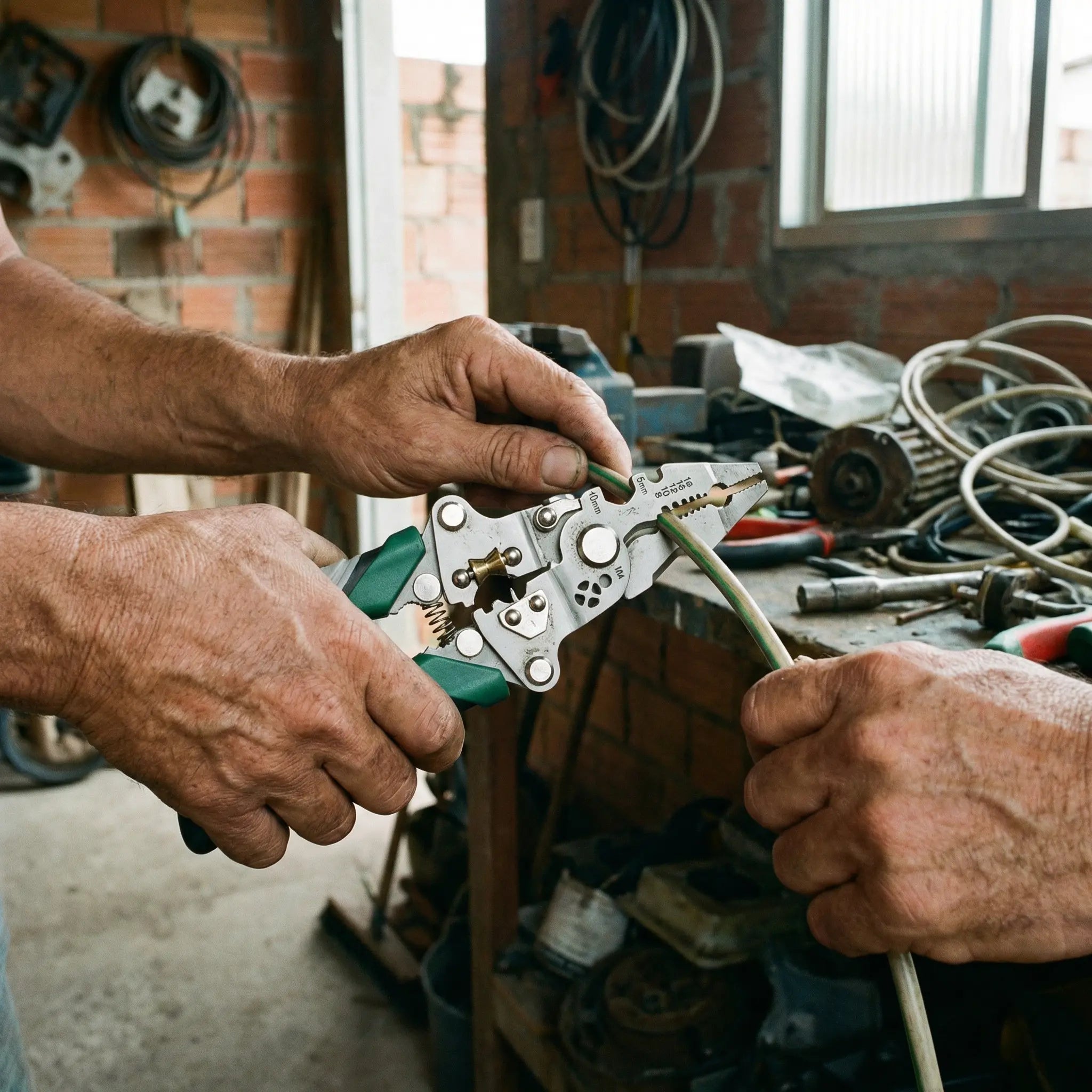 Alicate Multifuncional Modelo Dobrável 3 em 1 – Corte, Crimpagem e Desencapador Profissional