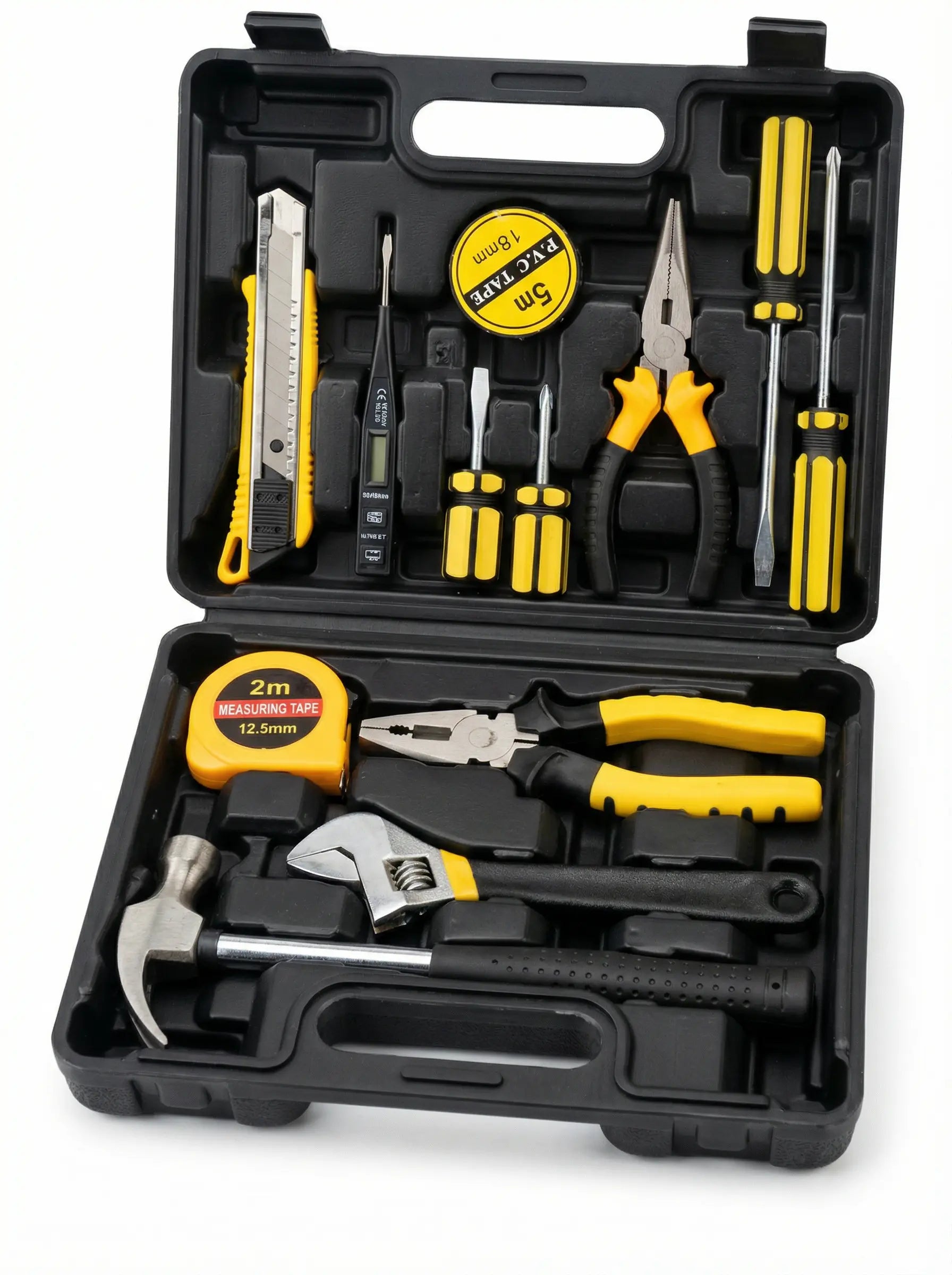 Maleta de Ferramentas Manuais Modelo MultiPro - Kit 13 Peças Para Reparos Domésticos e Automotivos