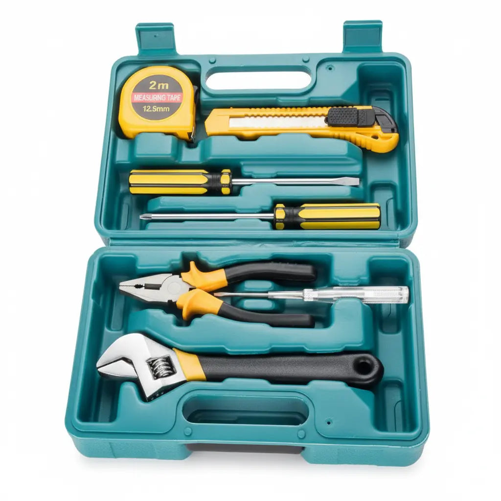 Maleta de Ferramentas Manuais Modelo MultiPro - Kit 8 Peças Para Reparos Domésticos e Automotivos