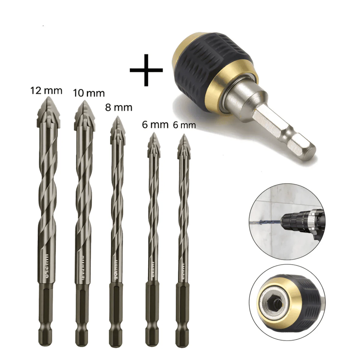 5-Piece Multi-Material Drill Bit Set | Tile, Glass & Masonry | Forjato