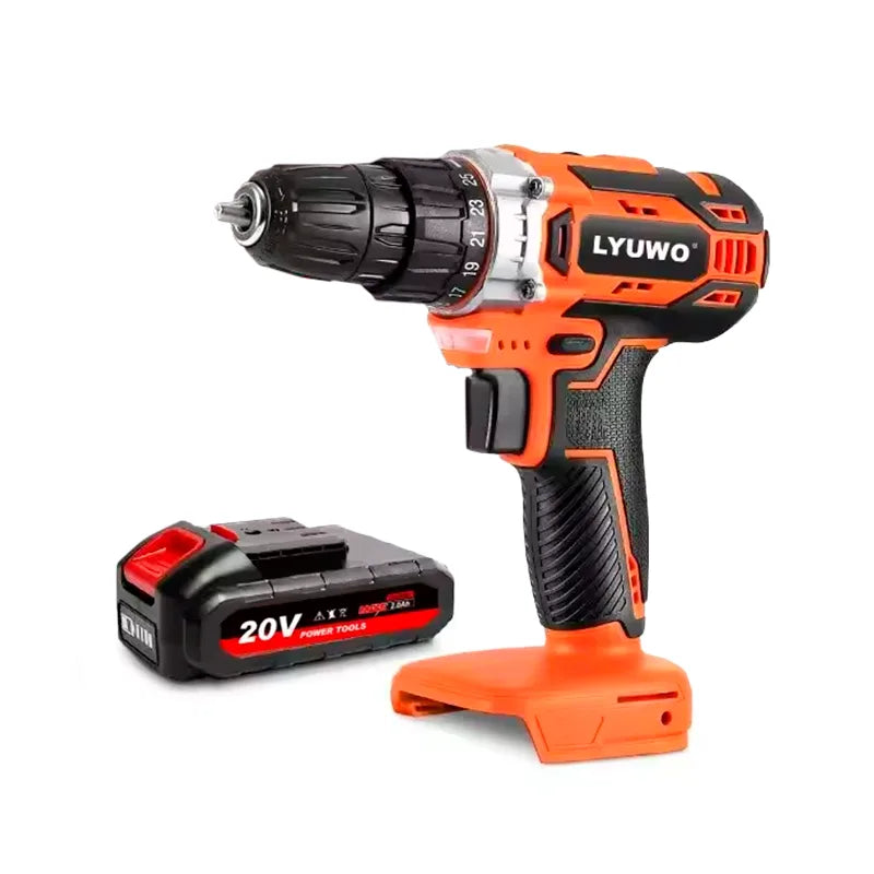 Furadeira e Parafusadeira Sem Fio 20V – Recarregável com 25 Ajustes e 2 Velocidades com Bateria