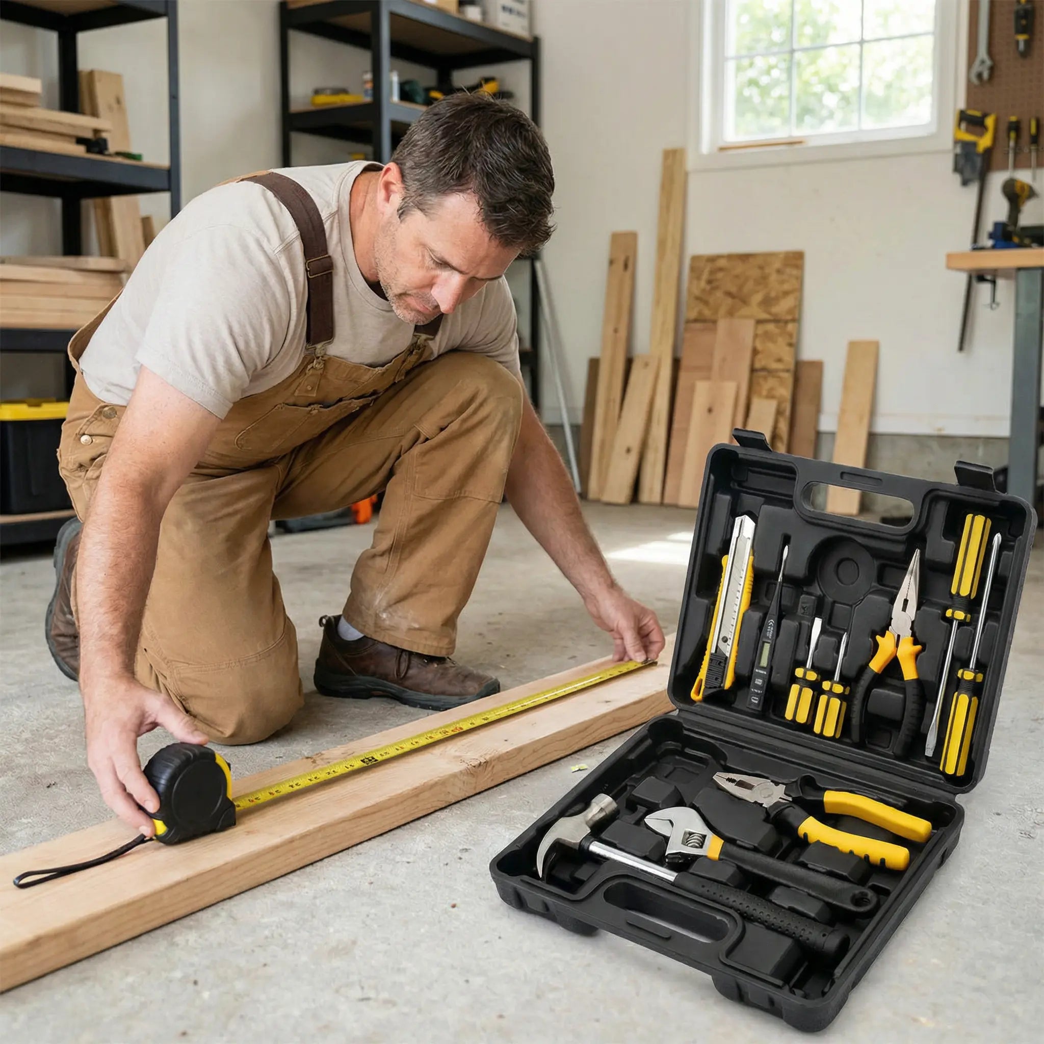 Maleta de Ferramentas Manuais Modelo MultiPro - Kit 13 Peças Para Reparos Domésticos e Automotivos