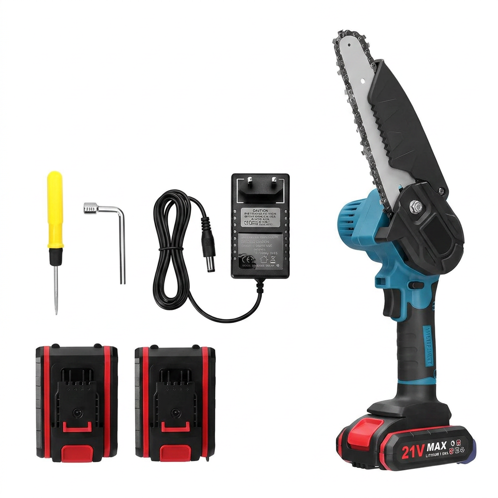 Cordless Electric Chainsaw TurboSaw – Battery Powered, Portable & Free Face Shield