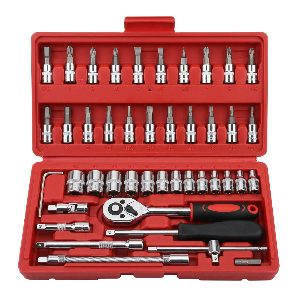 Ratchet Socket Set 46 Piece Flexible GearSet | Forjato