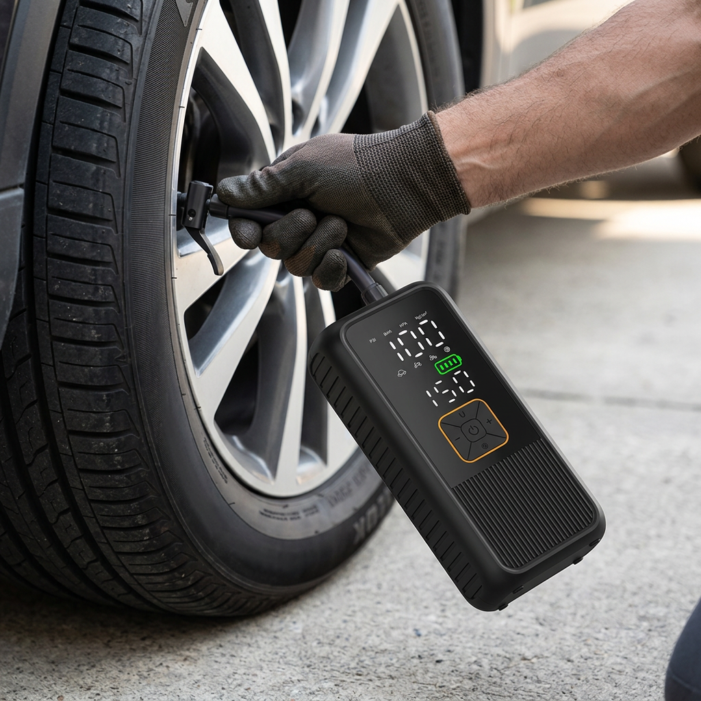 Cordless Tyre Inflator 150PSI LED Auto Shut-Off AirGuard | Forjato