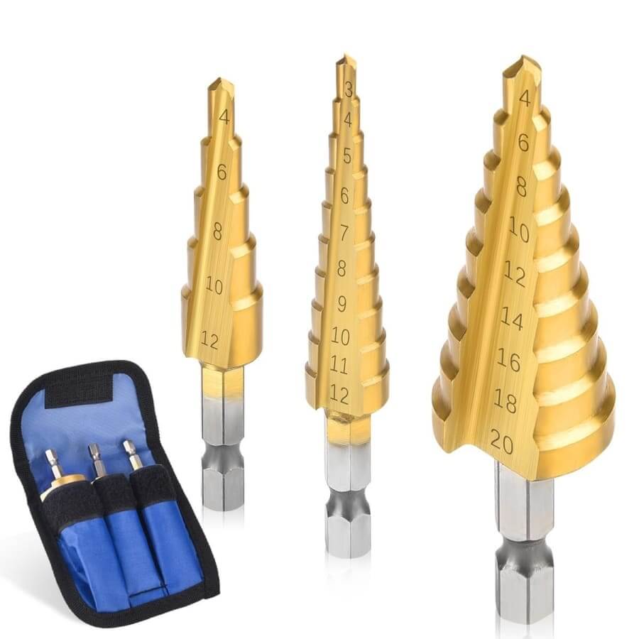 Step Drill Bit Set Titanium HSS Cone Drill Bit 3–32mm for Metal Wood Sheet Steel Model TitanStep Professional