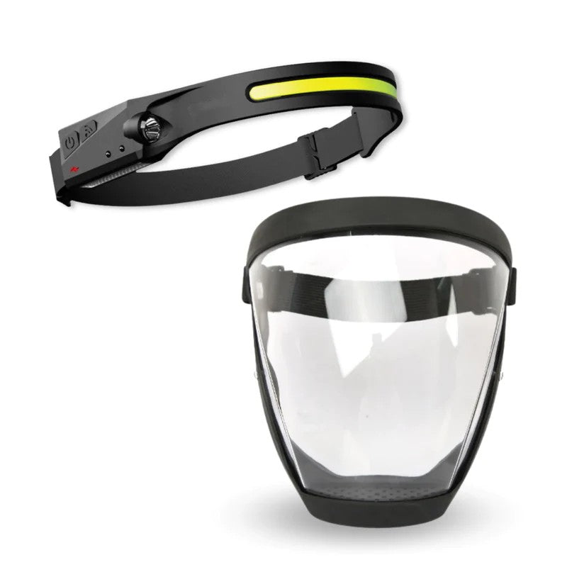Safety Face Shield + LED Head Torch Kit – Protection & Illumination Anywhere